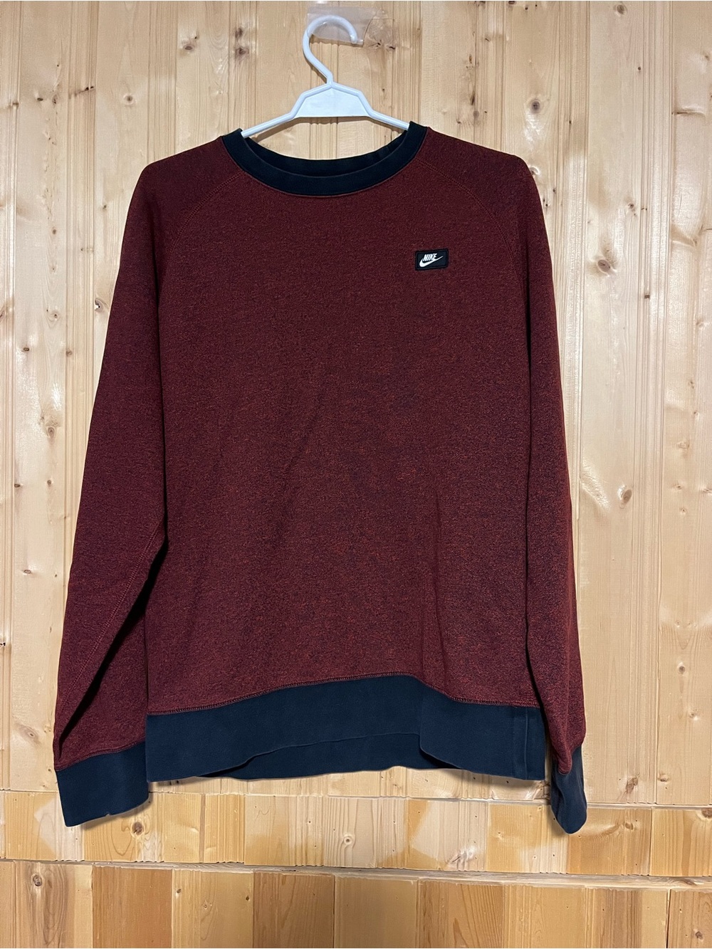 Nike Men’s Crewneck Sweater in Burgundy with Black Trim